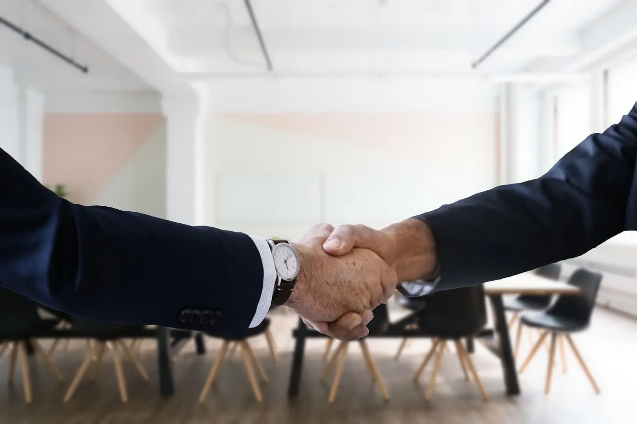 Illustration office man handshake